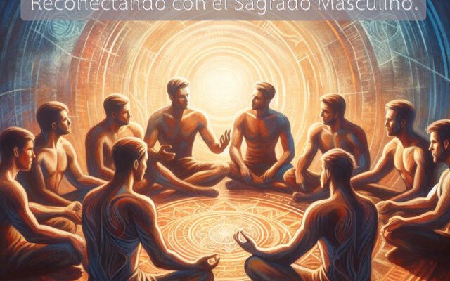 Imagen de hombres con corazón compartiendo en un círculo. Próximamente: Círculo de Hombres